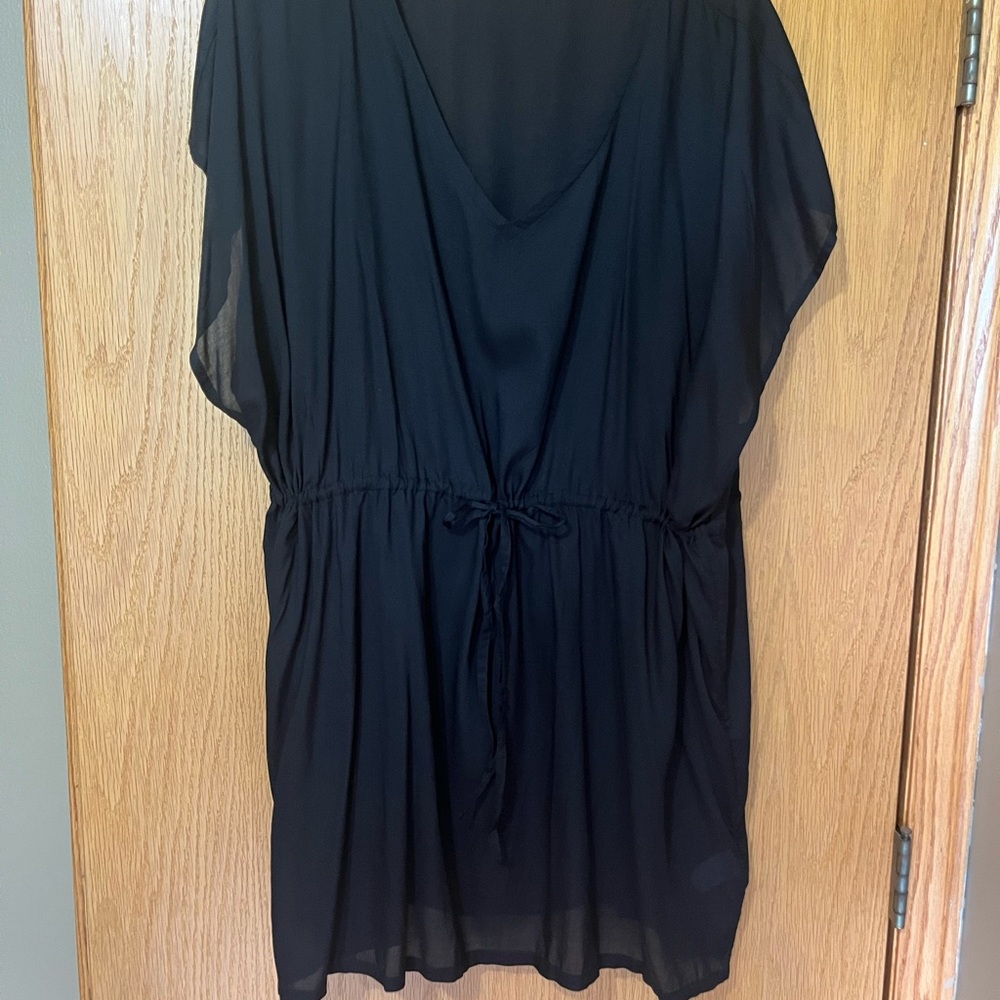Lands' End Elegant Black Sheer Dress